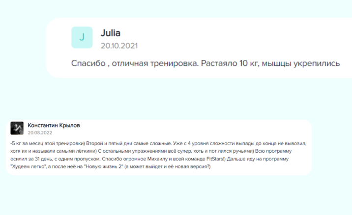 Отзывы пользователей FitStars